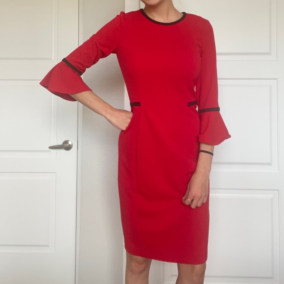 Calvin Klein Red Knee High Dress Size 4 Brand New - Picture 2 of 2